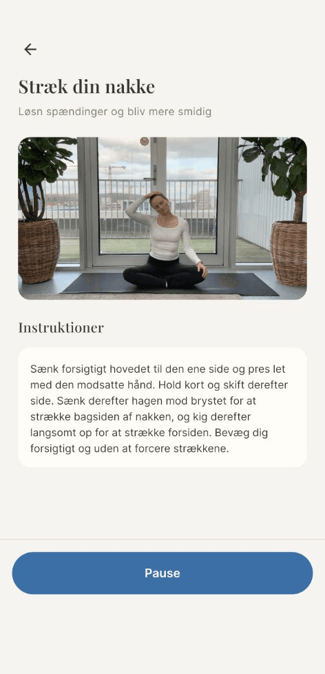 1-minutsmetoden app — Øvelse med instruktioner
